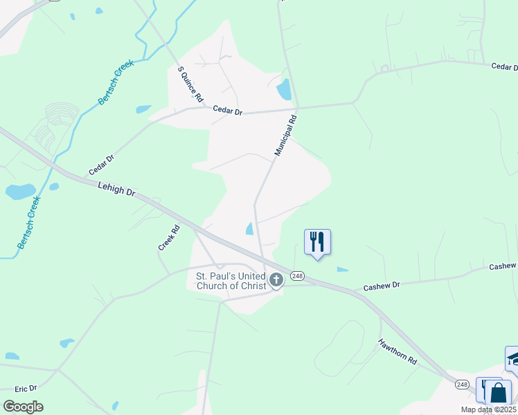 map of restaurants, bars, coffee shops, grocery stores, and more near 870 Municipal Road in Walnutport