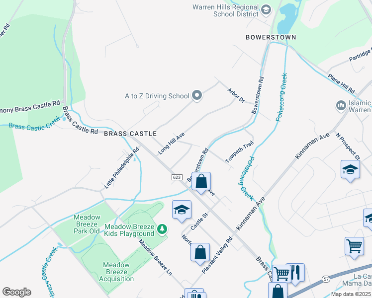 map of restaurants, bars, coffee shops, grocery stores, and more near 11 Windemere Terrace in Washington