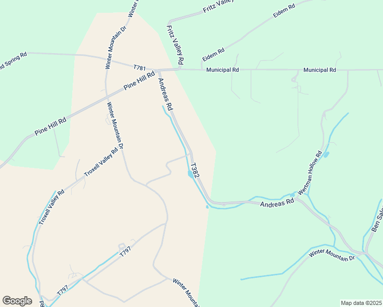 map of restaurants, bars, coffee shops, grocery stores, and more near 201 Andreas Road in Andreas