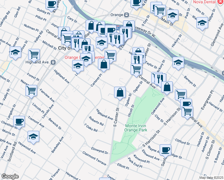map of restaurants, bars, coffee shops, grocery stores, and more near 270 Reynolds Terrace in City of Orange