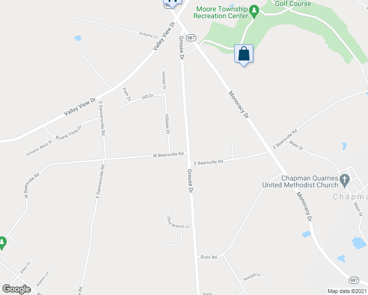 map of restaurants, bars, coffee shops, grocery stores, and more near 499 Grouse Drive in Bath