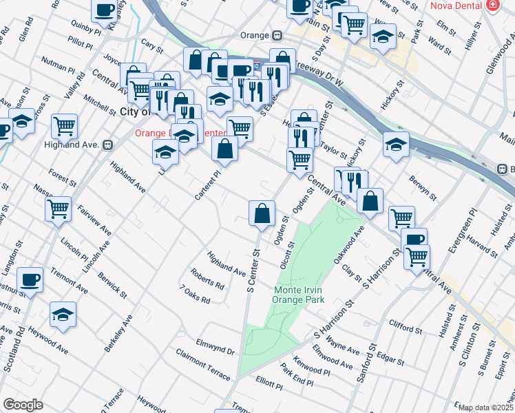 map of restaurants, bars, coffee shops, grocery stores, and more near 270 Reynolds Terrace in City of Orange