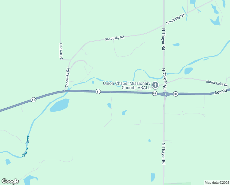 map of restaurants, bars, coffee shops, grocery stores, and more near 4545 Ada Road in Lima