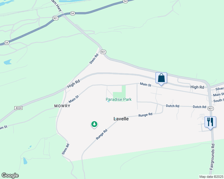 map of restaurants, bars, coffee shops, grocery stores, and more near 210 Main Street in Ashland
