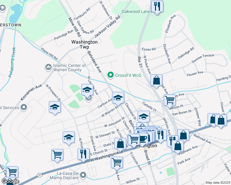 map of restaurants, bars, coffee shops, grocery stores, and more near 236 Belvidere Avenue in Washington