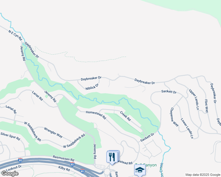 map of restaurants, bars, coffee shops, grocery stores, and more near 9246 Par Court in Park City