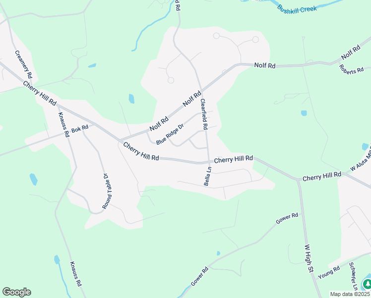 map of restaurants, bars, coffee shops, grocery stores, and more near 425 Cross Hill Road in Nazareth