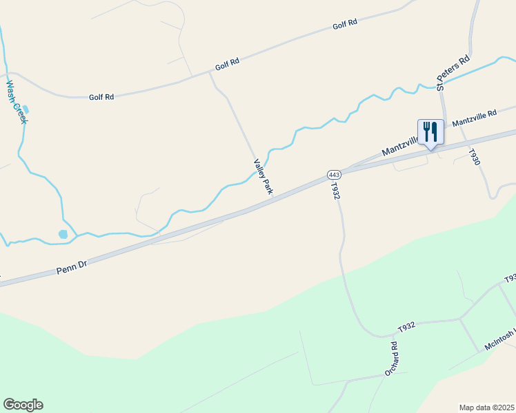 map of restaurants, bars, coffee shops, grocery stores, and more near Penn Drive in Tamaqua