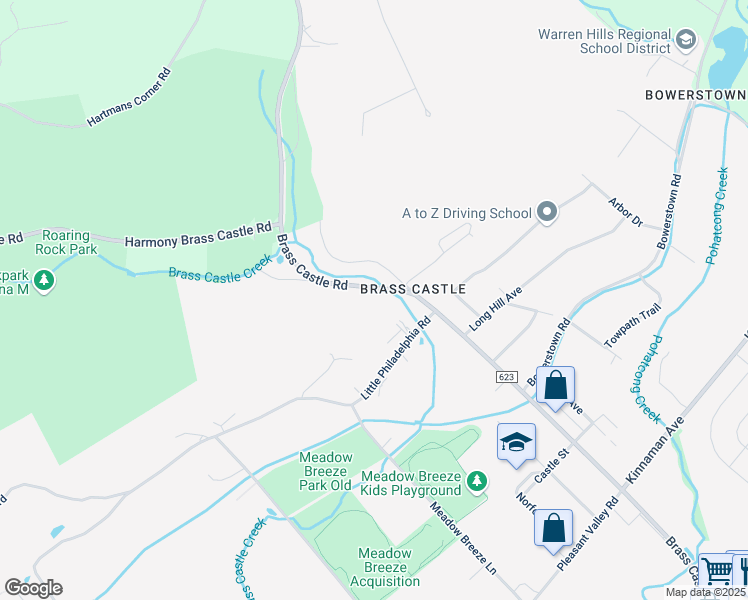 map of restaurants, bars, coffee shops, grocery stores, and more near 117 Brass Castle Road in Washington