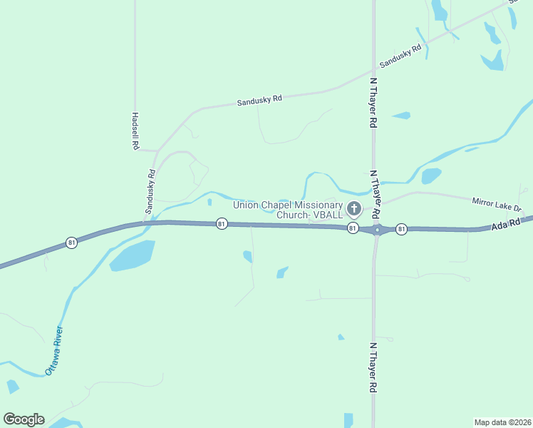 map of restaurants, bars, coffee shops, grocery stores, and more near 4545 Ada Road in Lima