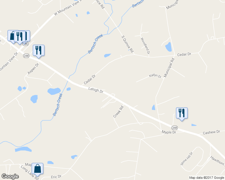 map of restaurants, bars, coffee shops, grocery stores, and more near 4472 Lehigh Drive in Walnutport