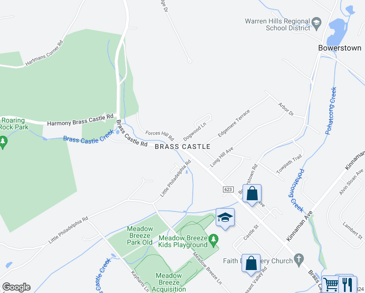 map of restaurants, bars, coffee shops, grocery stores, and more near in Washington Township