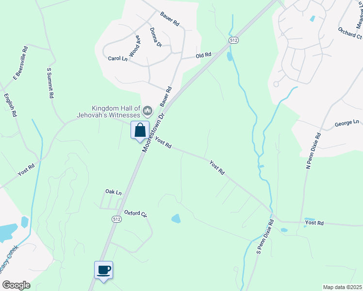 map of restaurants, bars, coffee shops, grocery stores, and more near 2346 Yost Road in Bath