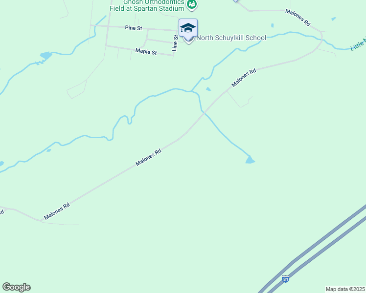 map of restaurants, bars, coffee shops, grocery stores, and more near 162 Malones Road in Ashland