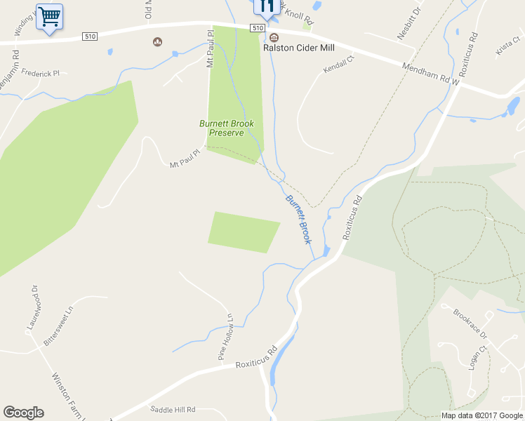 map of restaurants, bars, coffee shops, grocery stores, and more near 2 Mount Paul Place in Mendham