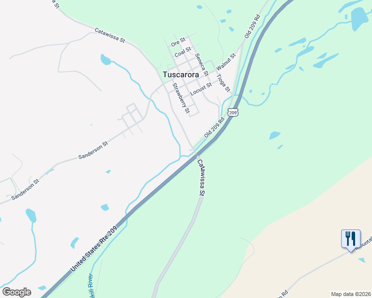 map of restaurants, bars, coffee shops, grocery stores, and more near 1 Catawissa Street in Barnesville