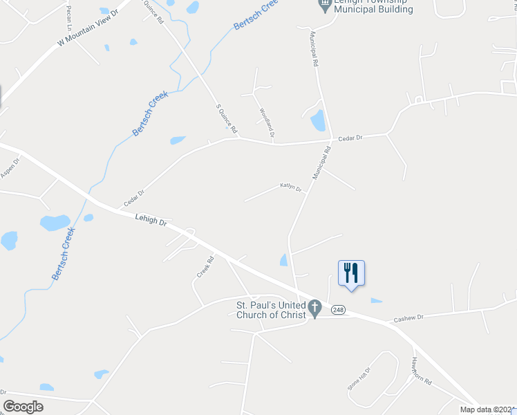 map of restaurants, bars, coffee shops, grocery stores, and more near 4401 Katlyn Drive in Walnutport