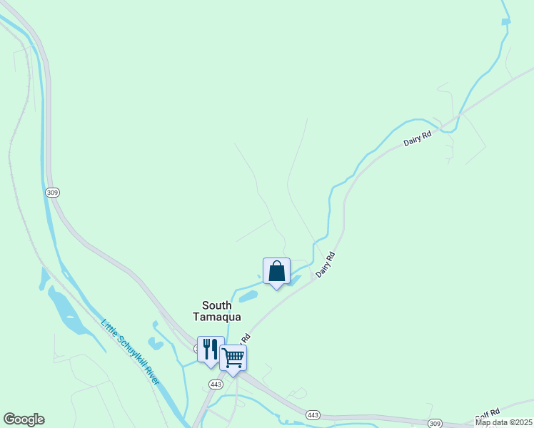 map of restaurants, bars, coffee shops, grocery stores, and more near 71 Stonehedge Lane in Tamaqua