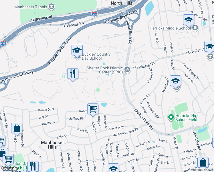 map of restaurants, bars, coffee shops, grocery stores, and more near 113 Firestone Circle in Roslyn