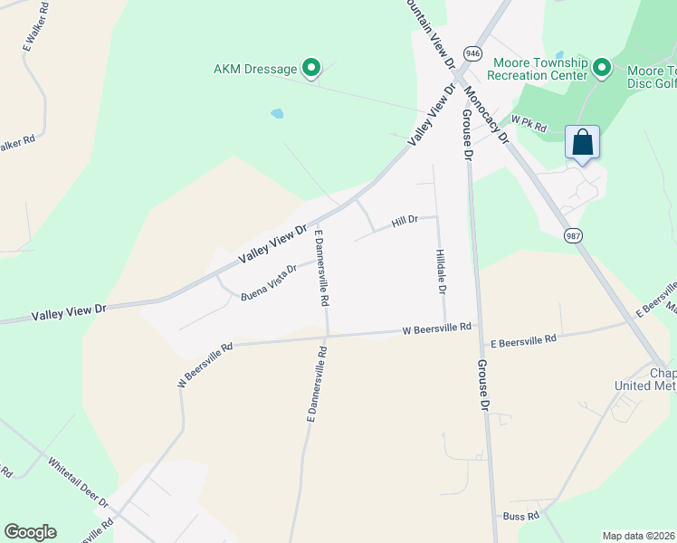 map of restaurants, bars, coffee shops, grocery stores, and more near 540 E Dannersville Rd in Bath