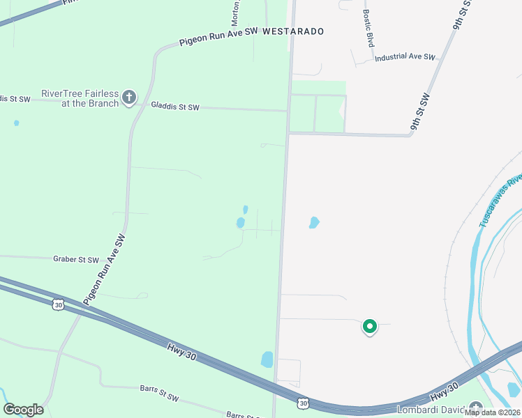 map of restaurants, bars, coffee shops, grocery stores, and more near 3012 Cross Creek Trail Southwest in Massillon