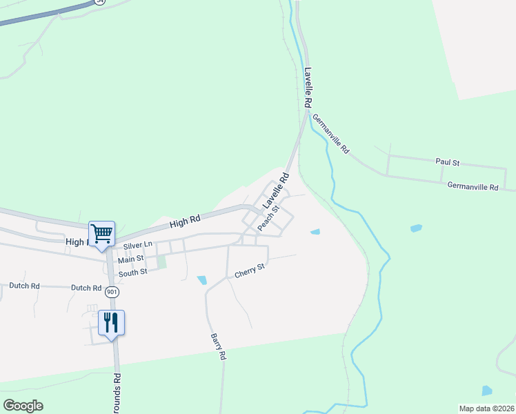 map of restaurants, bars, coffee shops, grocery stores, and more near 187 Lavelle Road in Ashland