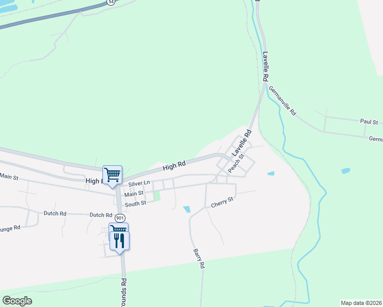 map of restaurants, bars, coffee shops, grocery stores, and more near 47 High Road in Ashland