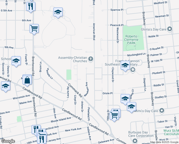 map of restaurants, bars, coffee shops, grocery stores, and more near 119 Ealing Court in Brentwood