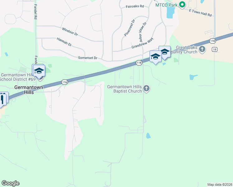 map of restaurants, bars, coffee shops, grocery stores, and more near 459 Old Germantown Road in Germantown Hills