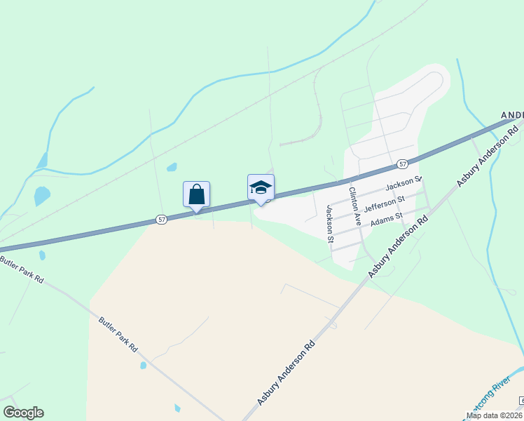 map of restaurants, bars, coffee shops, grocery stores, and more near 540 New Jersey 57 in Mansfield Township