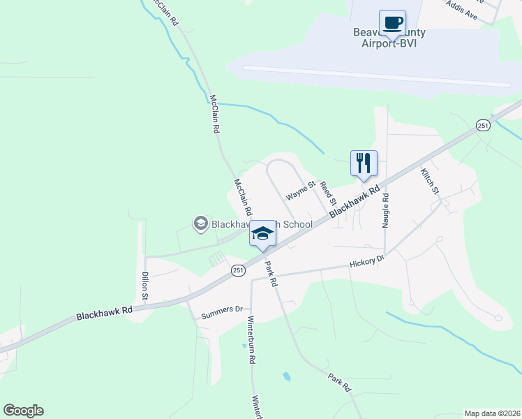 map of restaurants, bars, coffee shops, grocery stores, and more near 137 Allen Street in Beaver Falls