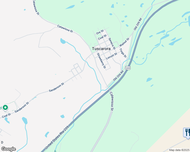 map of restaurants, bars, coffee shops, grocery stores, and more near in Tuscarora
