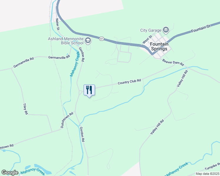 map of restaurants, bars, coffee shops, grocery stores, and more near 20 Country Club Road in Ashland