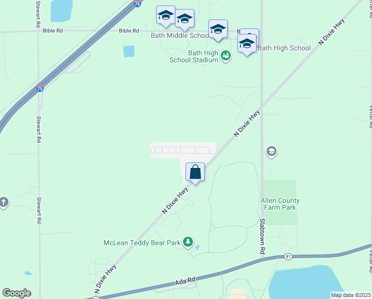 map of restaurants, bars, coffee shops, grocery stores, and more near 2145 N Dixie Hwy in Lima