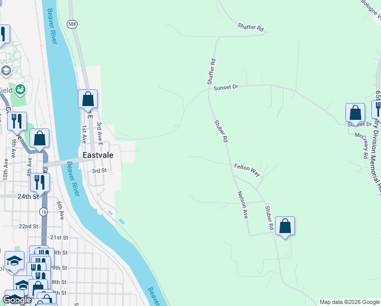 map of restaurants, bars, coffee shops, grocery stores, and more near 127 Forest Lane in New Brighton
