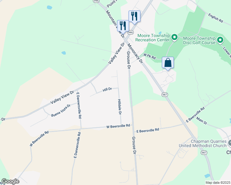 map of restaurants, bars, coffee shops, grocery stores, and more near 549 Hilldale Drive in Bath