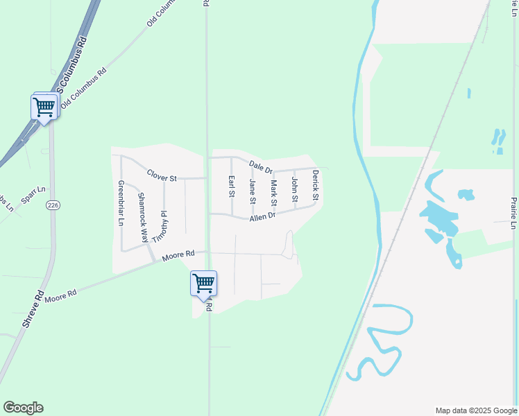 map of restaurants, bars, coffee shops, grocery stores, and more near 2584 Jane Street in Wooster