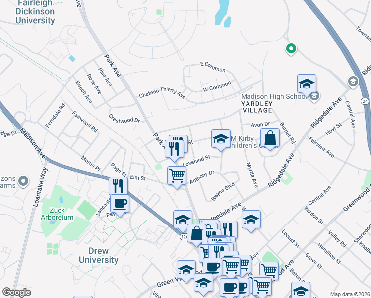 map of restaurants, bars, coffee shops, grocery stores, and more near 7 South Street in Madison