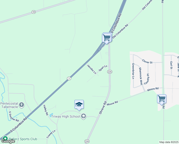 map of restaurants, bars, coffee shops, grocery stores, and more near 2543 Jacobs Lane in Wooster