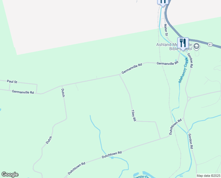 map of restaurants, bars, coffee shops, grocery stores, and more near 268 Germanville Road in Ashland