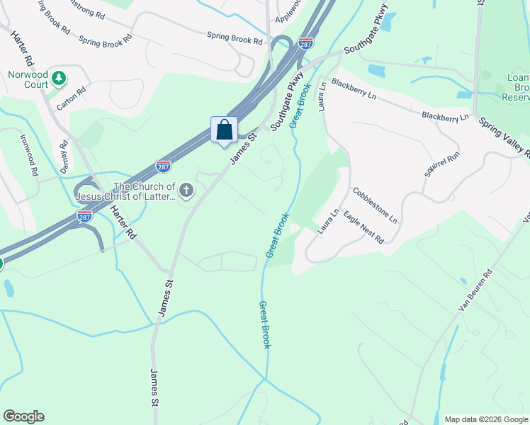 map of restaurants, bars, coffee shops, grocery stores, and more near 15 Victoria Lane in Morristown