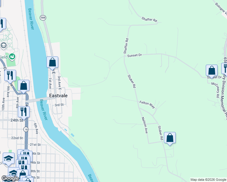 map of restaurants, bars, coffee shops, grocery stores, and more near 127 Forest Lane in New Brighton
