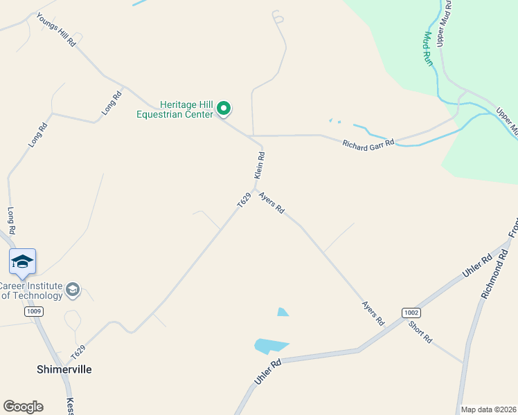 map of restaurants, bars, coffee shops, grocery stores, and more near 5500 Ayers Road in Easton