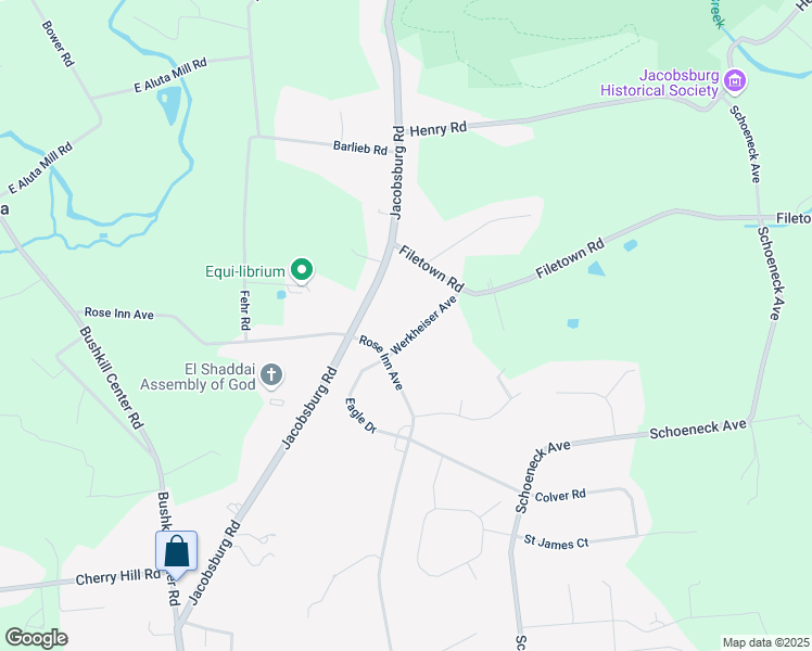 map of restaurants, bars, coffee shops, grocery stores, and more near 539 Werkheiser Avenue in Nazareth