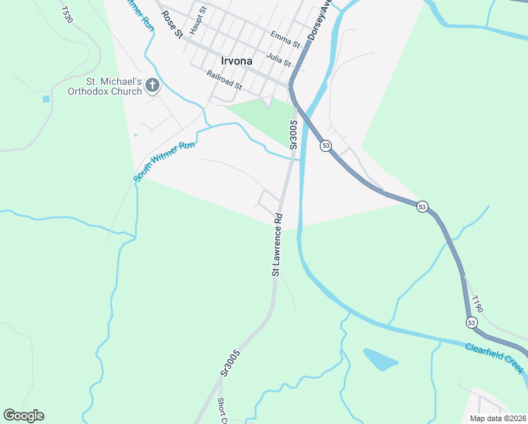 map of restaurants, bars, coffee shops, grocery stores, and more near 41 Hill Street in Irvona