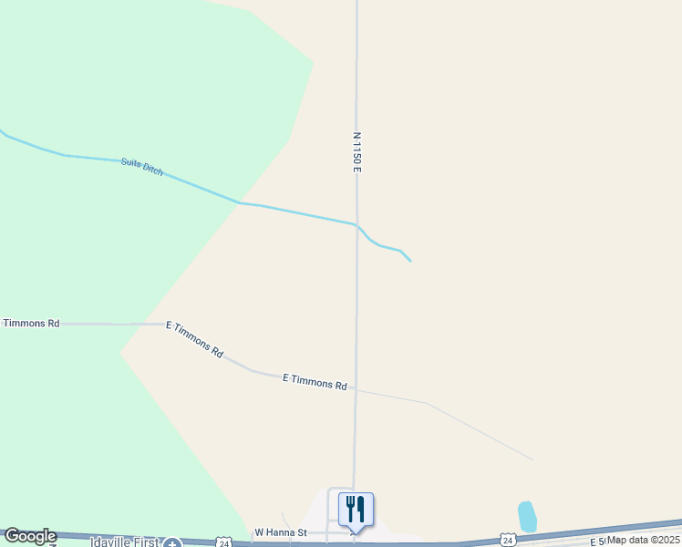 map of restaurants, bars, coffee shops, grocery stores, and more near 1116 North 1150 East in Idaville