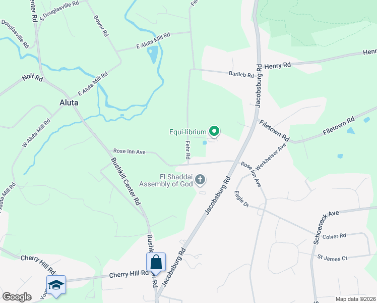 map of restaurants, bars, coffee shops, grocery stores, and more near 524 Fehr Road in Nazareth