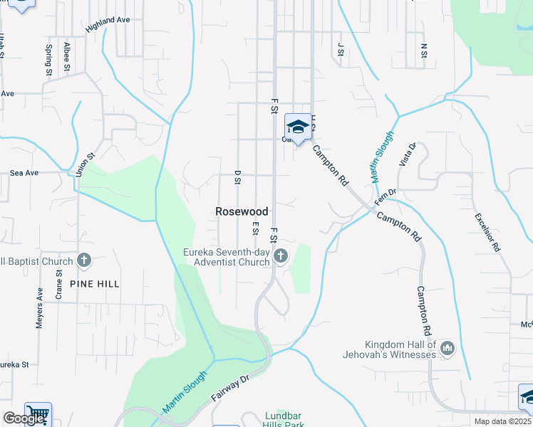 map of restaurants, bars, coffee shops, grocery stores, and more near 484 Laurel Street in Eureka