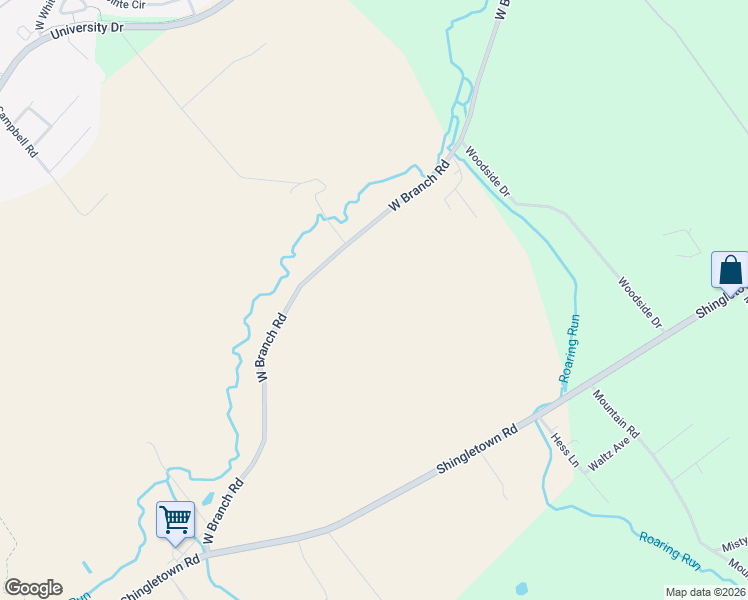 map of restaurants, bars, coffee shops, grocery stores, and more near 1581 West Branch Road in State College