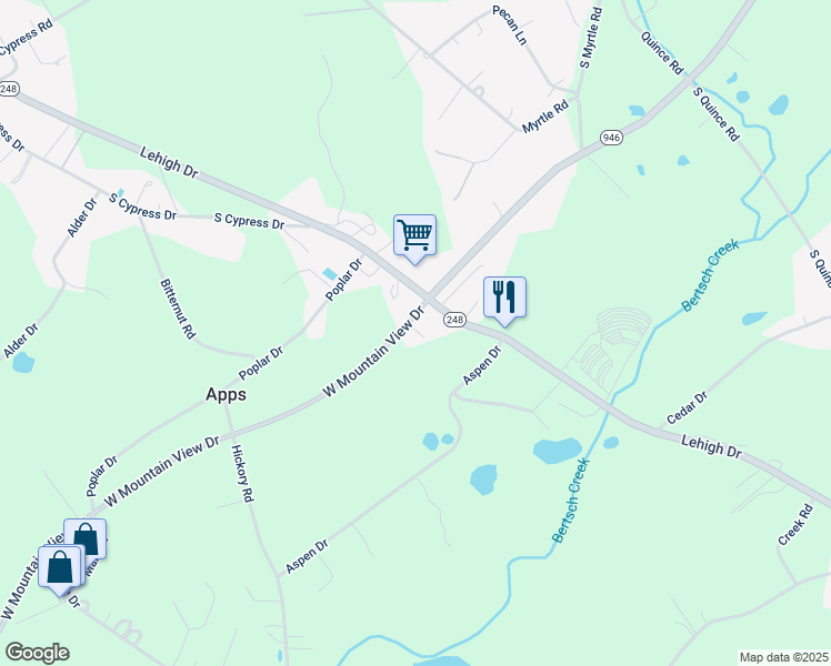 map of restaurants, bars, coffee shops, grocery stores, and more near 4623 Lehigh Drive in Walnutport